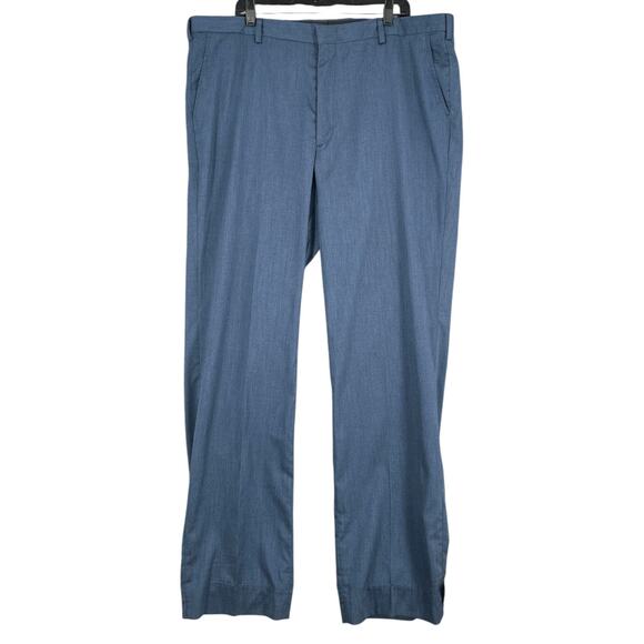 Berle Blue Straight Leg Flat Front Classic Formal Dress Pants Size 42 R - Picture 1 of 8
